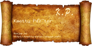 Kmetty Péter névjegykártya